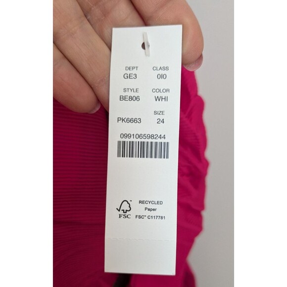 J. Crew Active Ribbed Long Sleeve One Piece Swimsuit Rash Guard Pink SZ 3X/24 - Picture 3 of 16